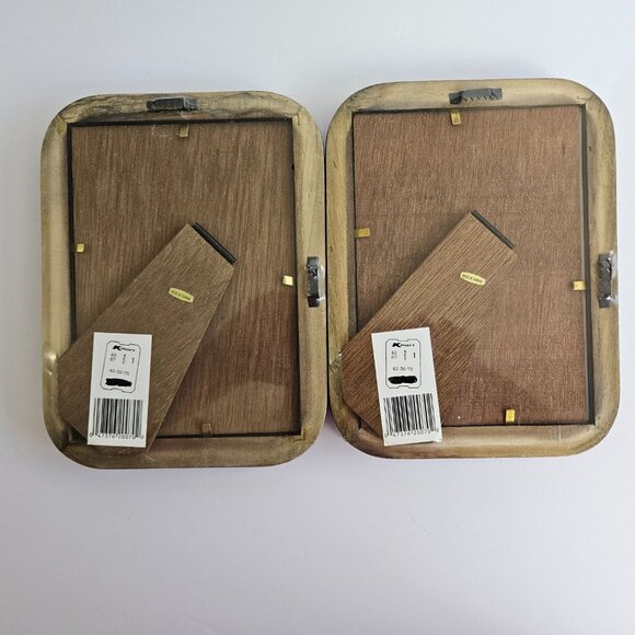 1970's Vtg 5x7 2Tone Picture Frame Rounded Corners Solid Wood - Picture 3 of 12